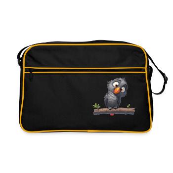 Gray Parrot Graupapageis Graupapagei - Retro Tasche - Schwarz/Gold - Vorne
