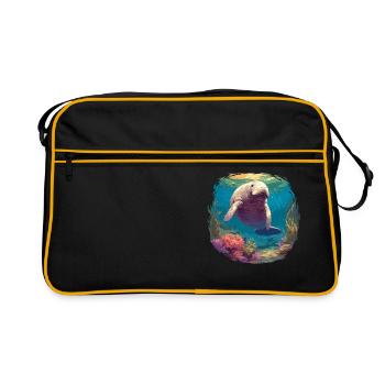 Seekuh Manatees Manatee - Retro Bag - black/gold - Front