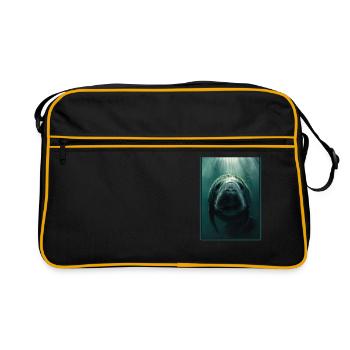 Seekuh Manatees Manatee - Retro Bag - black/gold - Front