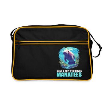 Seekuh Manatees Manatee - Retro Bag - black/gold - Front