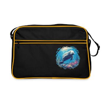 Seekuh Manatees Manatee - Retro Bag - black/gold - Front