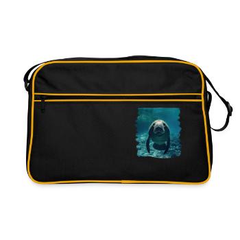 Seekuh Manatees Manatee - Retro Bag - black/gold - Front