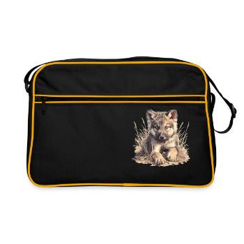 Wolves Wolf - Retro Bag - black/gold - Front