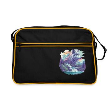 Wolves Wolf - Retro Bag - black/gold - Front