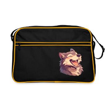 Wolves Wolf - Retro Bag - black/gold - Front