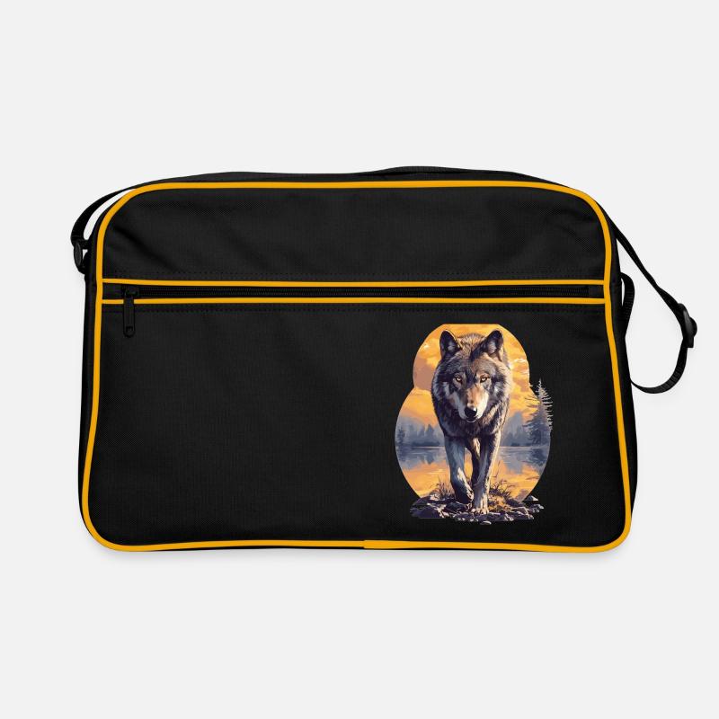 Wölfe Wolf Retro Tasche