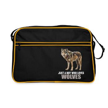 Wolves Wolf - Retro Bag - black/gold - Front