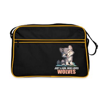 Wolves Wolf - Retro Bag - black/gold - Front