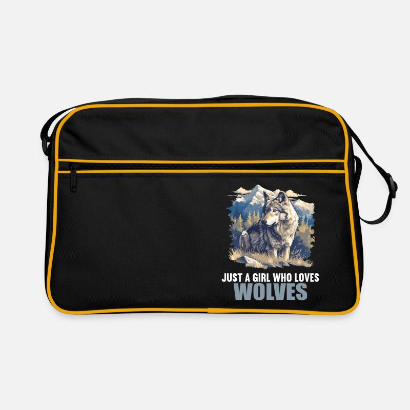 Wölfe Wolf Retro Tasche