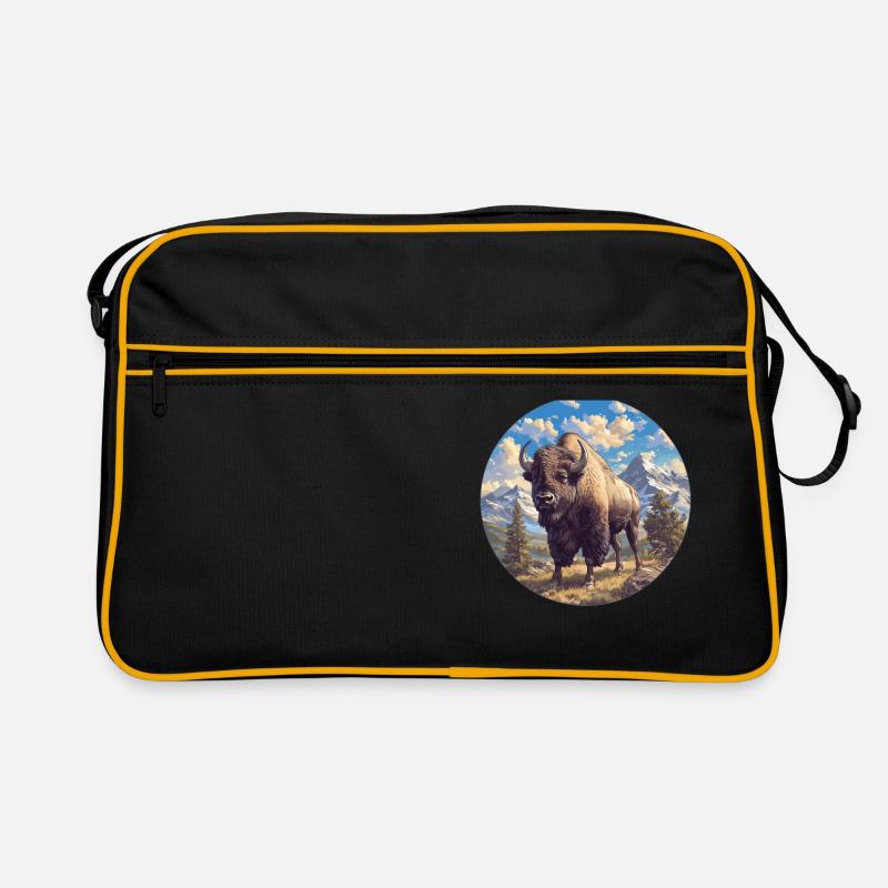 Bisons Bison - Sac Retro - noir/or