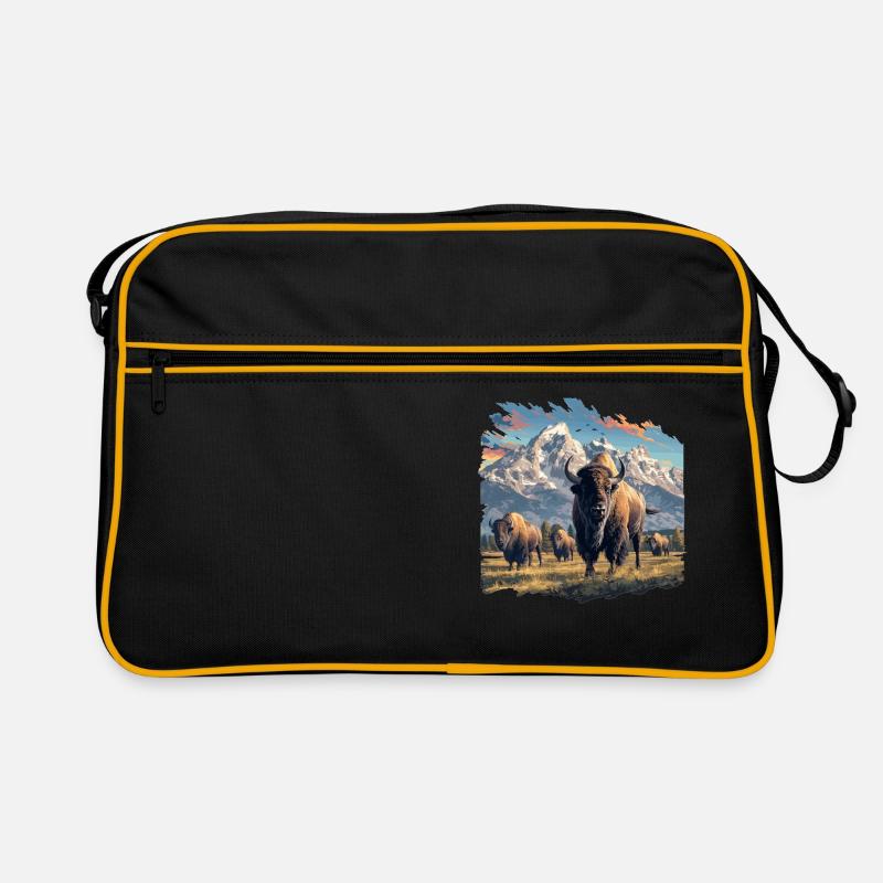 Bisons Bison - Retro Tasche - Schwarz/Gold