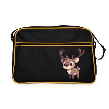 Caribou Karibus Karibu - Retro Tasche - Schwarz/Gold - Vorne
