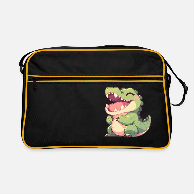 Krokodile Krokodil - Retro Tasche - Schwarz/Gold