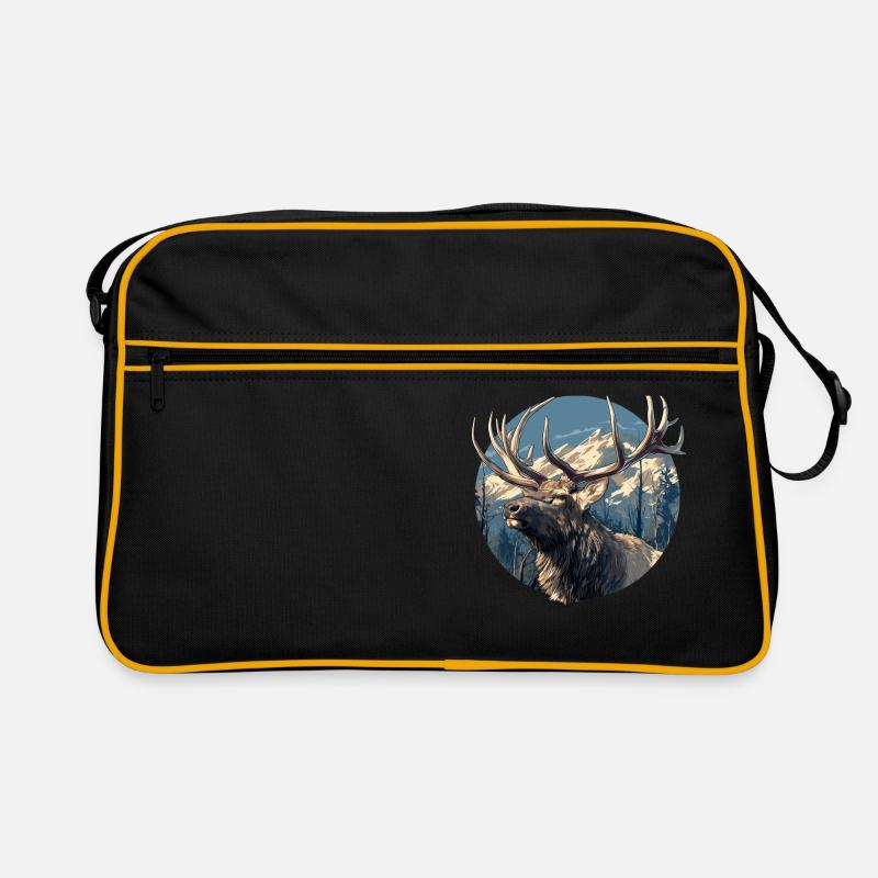 Elche Elch - Retro Tasche - Schwarz/Gold