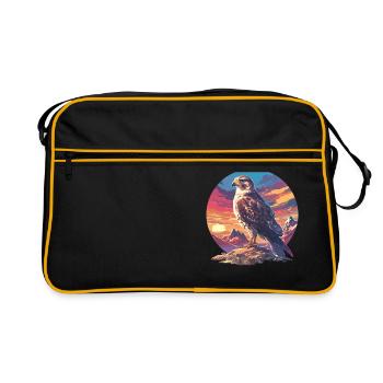 Falken Falke - Retro Tasche - Schwarz/Gold - Vorne