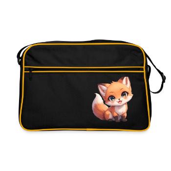 Füchse Fuchs - Retro Tasche - Schwarz/Gold - Vorne