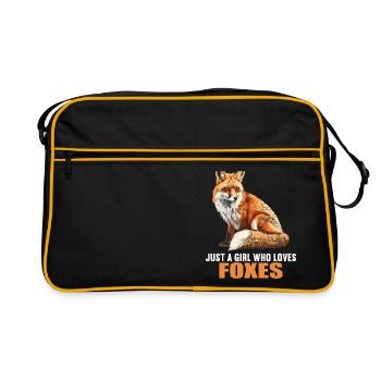 Füchse Fuchs - Retro Tasche - Schwarz/Gold - Vorne