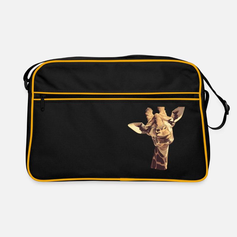 Giraffen Giraffe - Retro Tasche - Schwarz/Gold