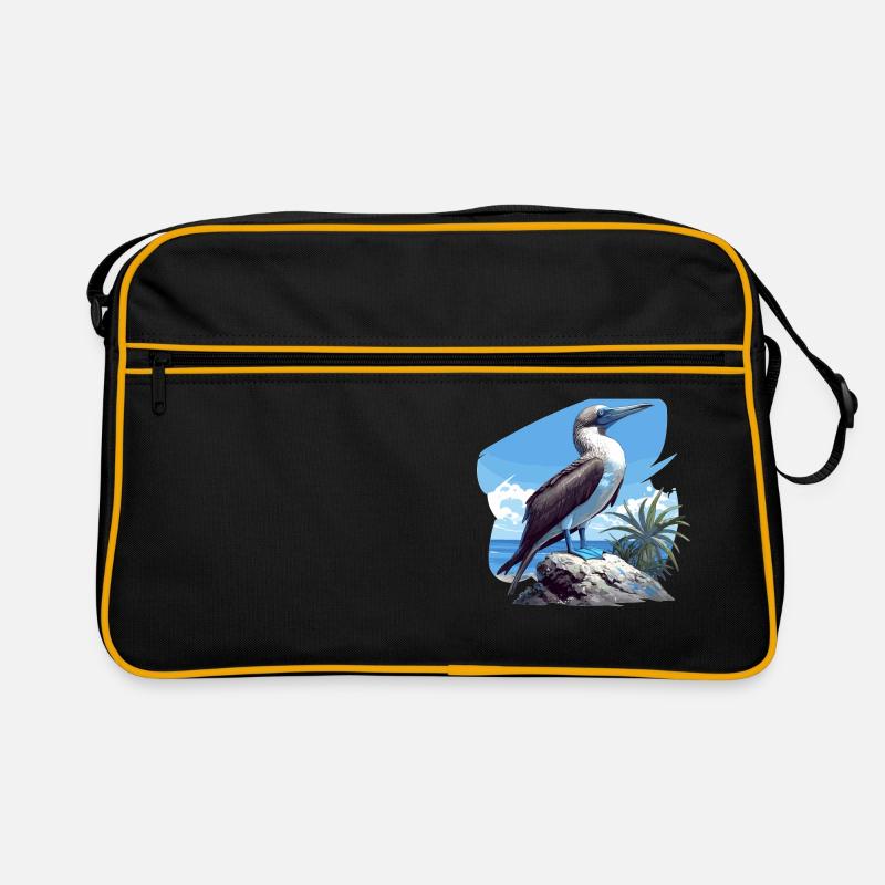 Blaufußtölpel - Retro Tasche - Schwarz/Gold