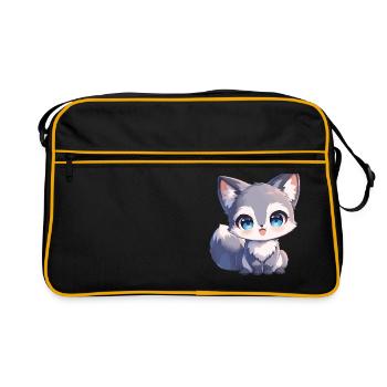 Gray foxes Gray fox - Retro Bag - black/gold - Front