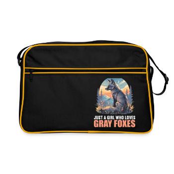 Gray foxes Gray fox - Retro Bag - black/gold - Front
