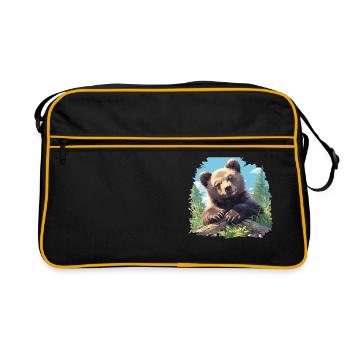 Grizzlis Ours grizzly - Sac Retro - noir/or - Devant
