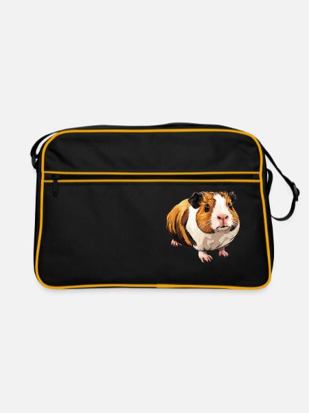 Meerschweinchen - Retro Tasche - Schwarz/Gold