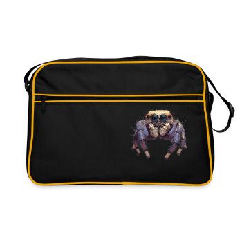 Araignée sauteuse Springspinnen Springspinne - Sac Retro - noir/or - Devant