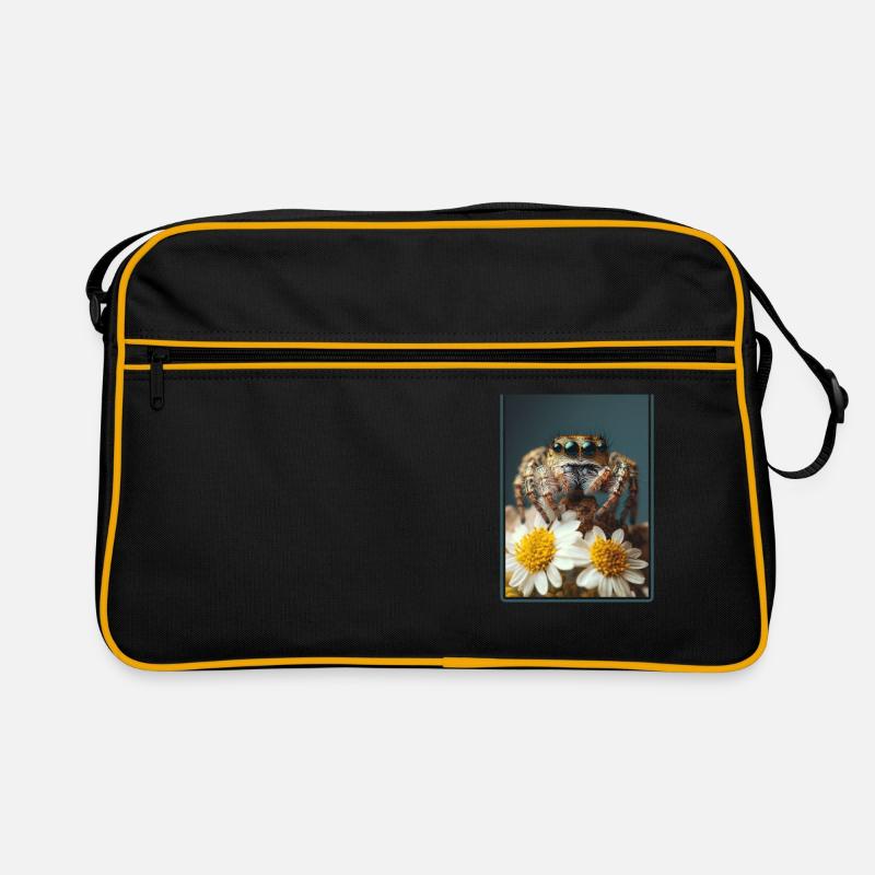 Jumping Spider Springspinnen Springspinne - Retro Tasche - Schwarz/Gold