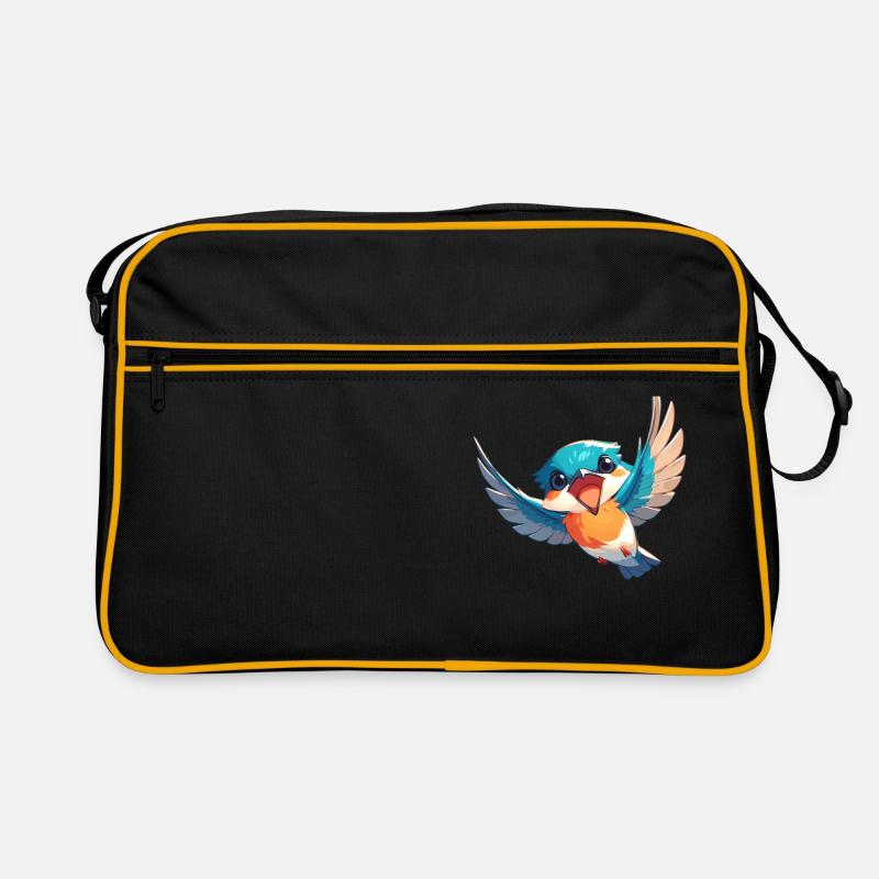 Eisvögel Eisvogel - Retro Tasche - Schwarz/Gold