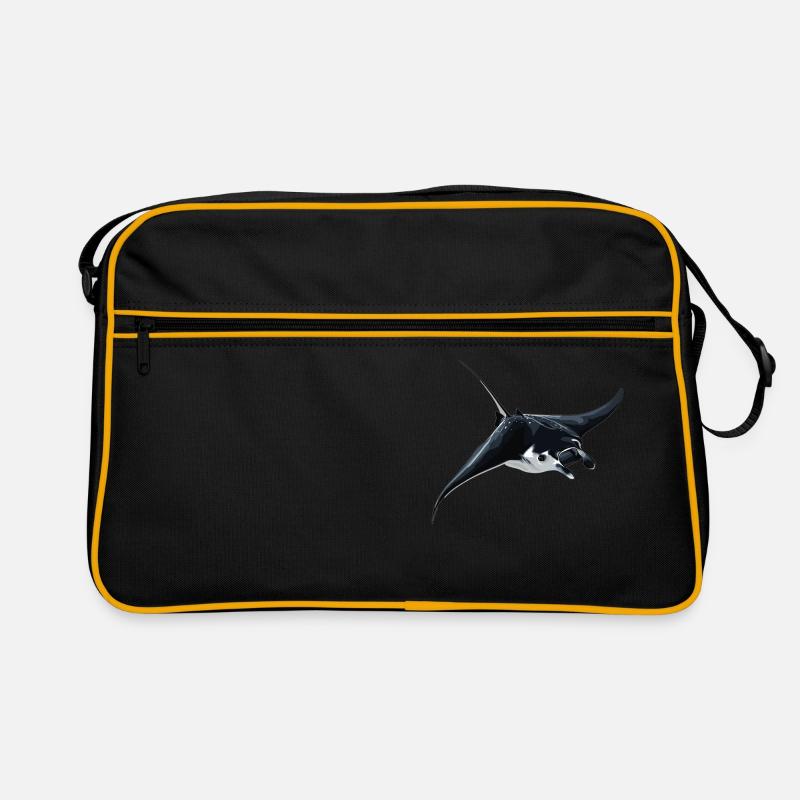 Mantas Manta Rochen - Retro Tasche - Schwarz/Gold