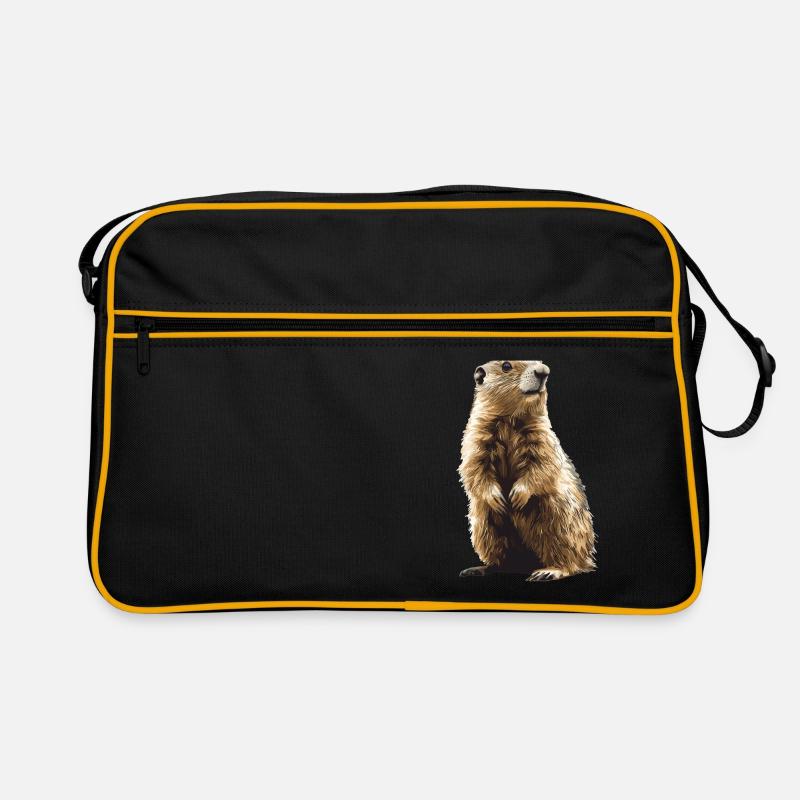Murmeltiere Murmeltier - Retro Tasche - Schwarz/Gold