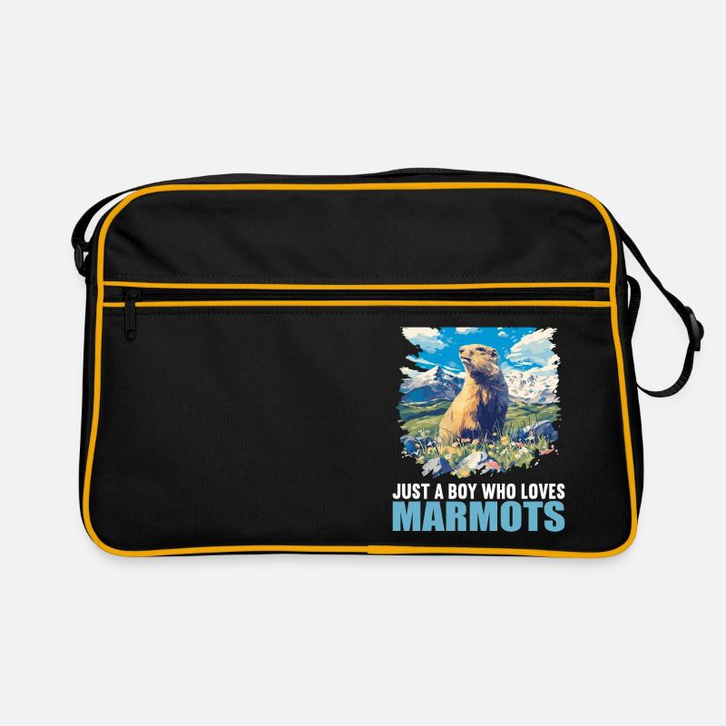 Murmeltiere Murmeltier - Retro Tasche - Schwarz/Gold