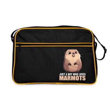 Murmeltiere Murmeltier - Retro Tasche - Schwarz/Gold - Vorne