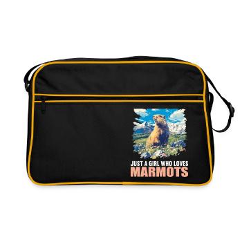 Murmeltiere Murmeltier - Retro Tasche - Schwarz/Gold - Vorne