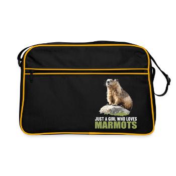 Murmeltiere Murmeltier - Retro Tasche - Schwarz/Gold - Vorne