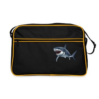 Weiße Haie Weißer Hai - Retro Tasche - Schwarz/Gold - Vorne