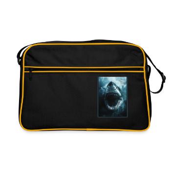 Weiße Haie Weißer Hai - Retro Tasche - Schwarz/Gold - Vorne