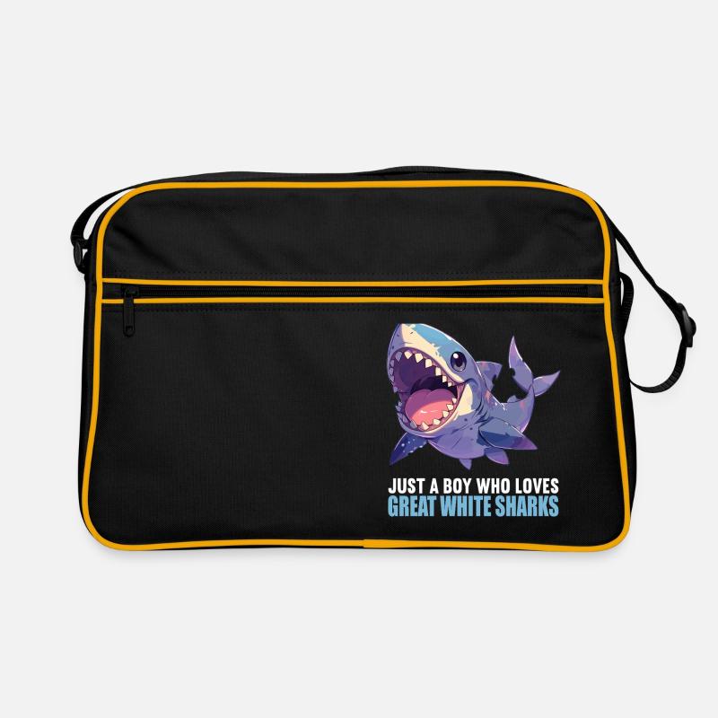 Grands requins blancs Grand requin blanc - Sac Retro - noir/or