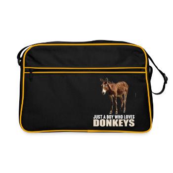 Donkey Esel - Retro Tasche - Schwarz/Gold - Vorne