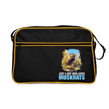 Bisamratten Bisamratte - Retro Tasche - Schwarz/Gold - Vorne