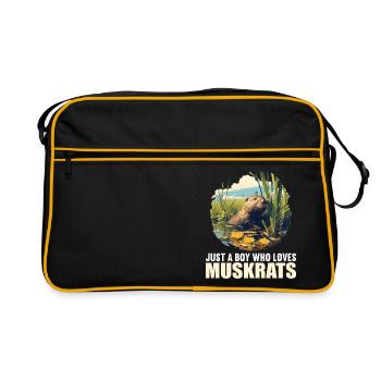Bisamratten Bisamratte - Retro Tasche - Schwarz/Gold - Vorne