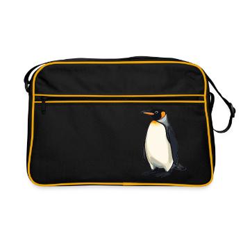 Pinguine Pinguin - Retro Tasche - Schwarz/Gold - Vorne
