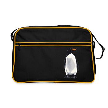 Pinguine Pinguin - Retro Tasche - Schwarz/Gold - Vorne