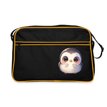 Pinguine Pinguin - Retro Tasche - Schwarz/Gold - Vorne