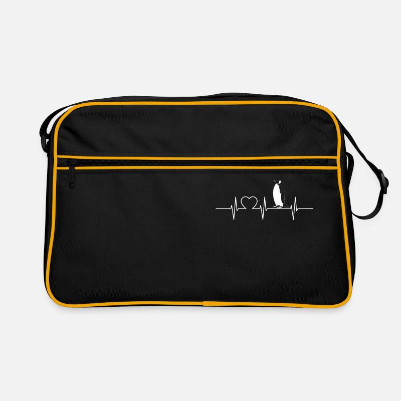 Pinguine Pinguin - Retro Tasche - Schwarz/Gold