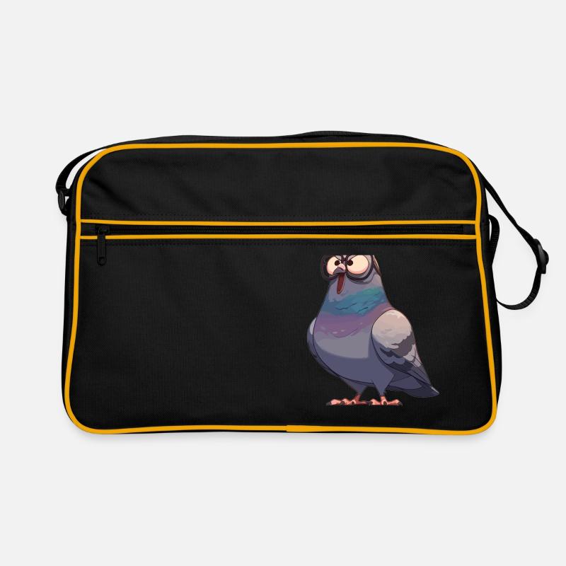 Tauben Taube - Retro Tasche - Schwarz/Gold