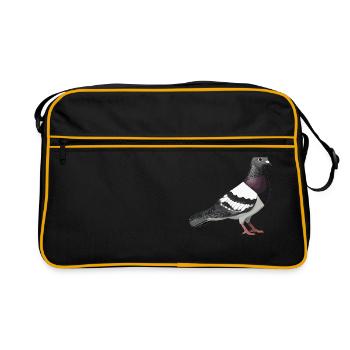 Tauben Taube - Retro Tasche - Schwarz/Gold - Vorne