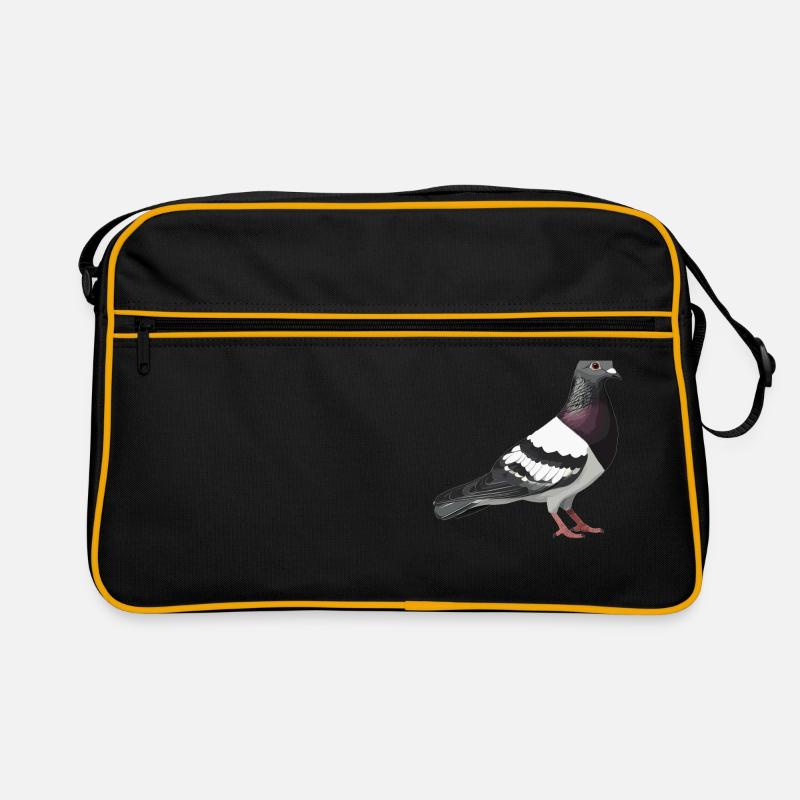 Tauben Taube - Retro Tasche - Schwarz/Gold