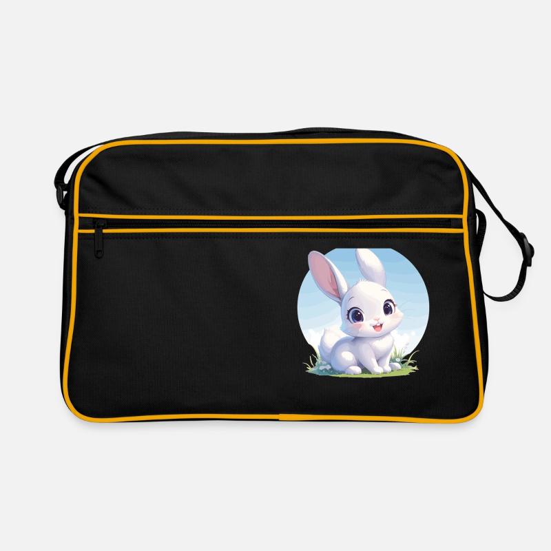 Hasen Hase - Retro Tasche - Schwarz/Gold